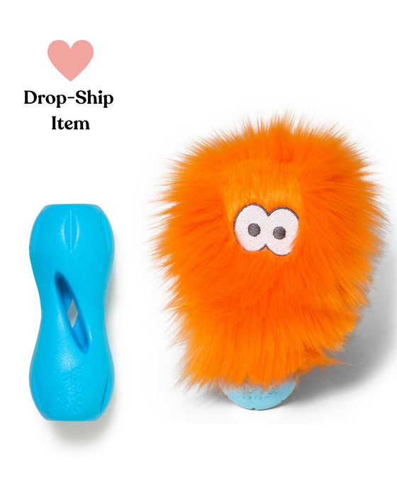 Rowdie & Qwizl Tough Chewer Play Set (Orange and Aqua Blue)  (Drop-Ship)