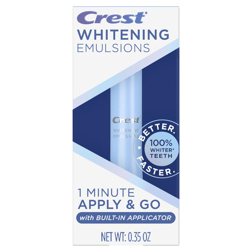 Crest Whitening Emulsions with Built-in Applicator, on the Go Leave-on Teeth Whitening Gel Pen Treatment
