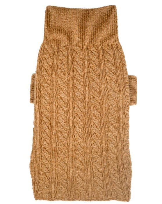 Cashmere Cableknit Sweater in Sand