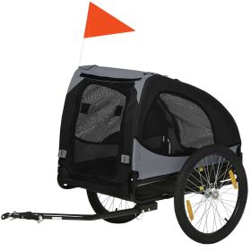 Dog Bike Trailer with Hitch Coupler, Quick Release Wheels, Reflectors, Flag for Medium Dogs, Black Dog Bike Trailer with Hitch Coupler, Quick Release Wheels, Reflectors, Flag for Medium Dogs, Black