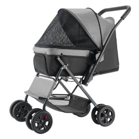 Pet Stroller Foldable 4 Wheels Travel Dog Stroller Reversible Handle up to 44lbs Pet Stroller Foldable 4 Wheels Travel Dog Stroller Reversible Handle up to 44lbs