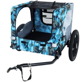 Outdoor Heavy Duty Collapsible Pet Bike Trailer with 16-Inch All-Terrain Wheels & Universal Hitch – Foldable Dog/Cargo Carrier Cart for Bicycles, blue Outdoor Heavy Duty Collapsible Pet Bike Trailer with 16-Inch All-Terrain Wheels & Universal Hitch – Foldable Dog/Cargo Carrier Cart for Bicycles, blue